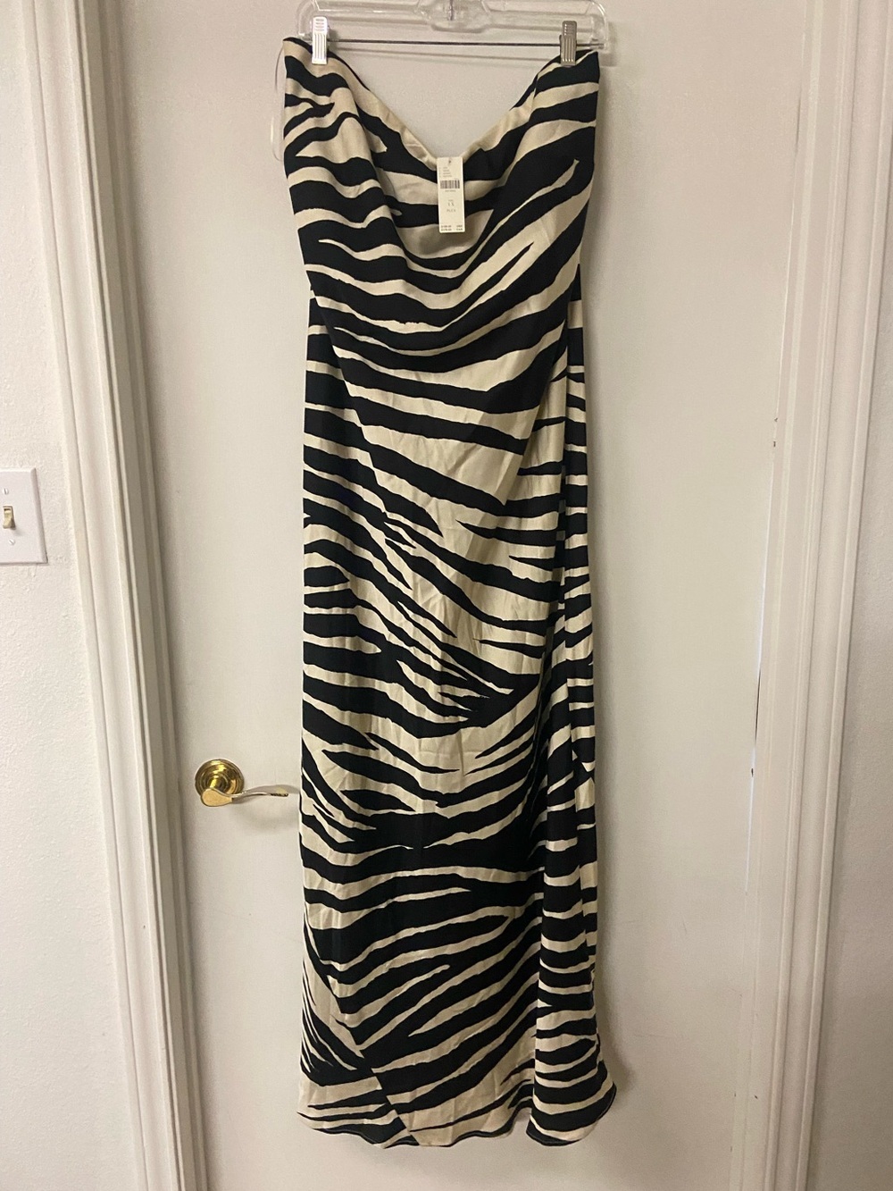 NWT Anthropologie The Fleur Strapless Satin Maxi Slip Dress Animal Print 1X Plus